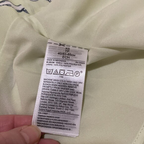 Banana Republic Floral Wrap Shirt Sheer Lined Womens XS Lime Peplum Hem Tie NWT - Picture 10 of 14